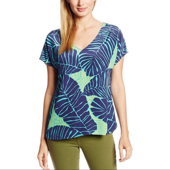 Lilly Pulitzer Tops - Lilly Pulitzer womens blue under the palms asher silk top